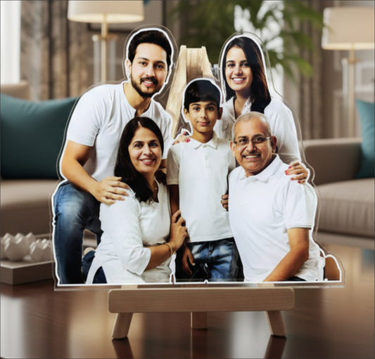 Premium Acrylic Cutout Family Photo With Easel Stand 03