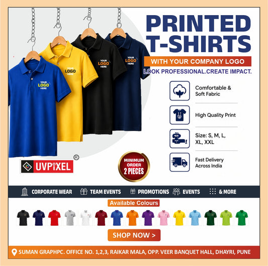 Customize Polo T-shirt With Your Company Logo | UV Pixel
